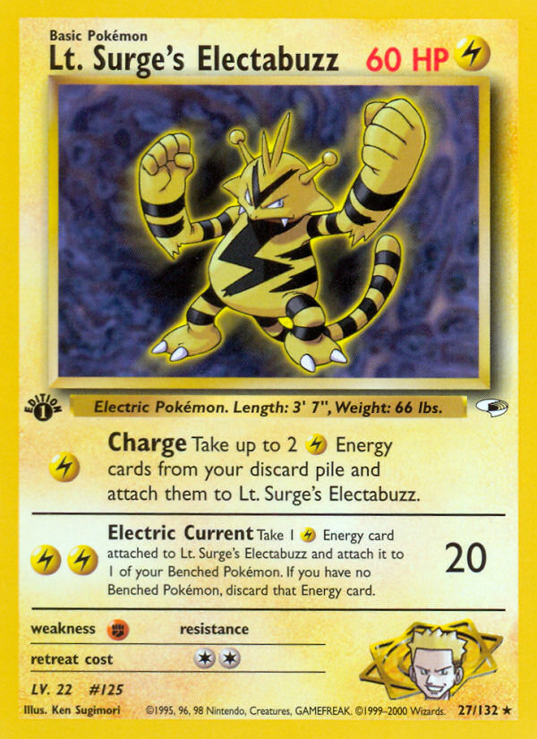 Lt. Surge's Electabuzz (27/132) [Gym Heroes 1st Edition] | Gam3 Escape