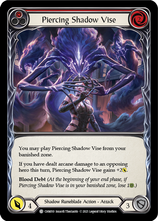 Piercing Shadow Vise (Red) [CHN010] (Monarch Chane Blitz Deck) | Gam3 Escape