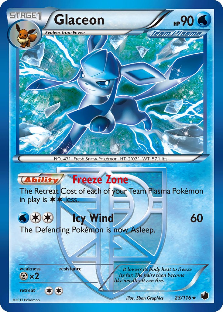 Glaceon (23/116) (Theme Deck Exclusive) [Black & White: Plasma Freeze] | Gam3 Escape