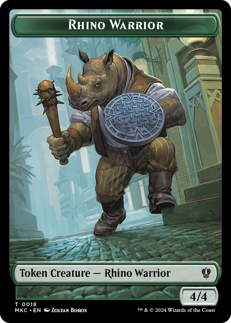 Thopter // Rhino Warrior Double-Sided Token [Murders at Karlov Manor Commander Tokens] | Gam3 Escape