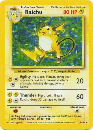 Raichu (14/102) [Base Set Unlimited] | Gam3 Escape