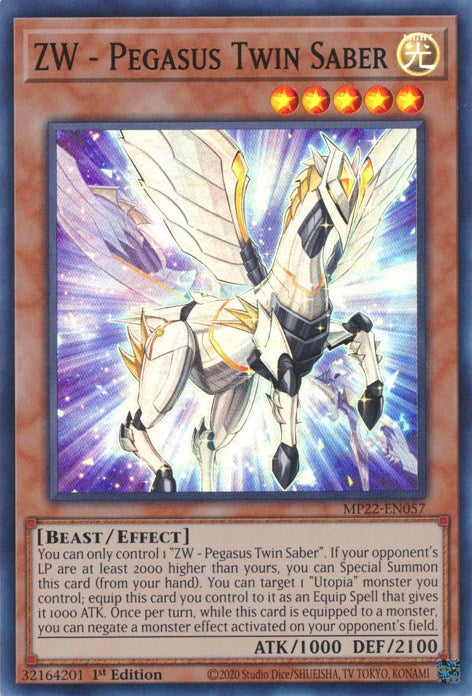 ZW - Pegasus Twin Saber [MP22-EN057] Super Rare | Gam3 Escape