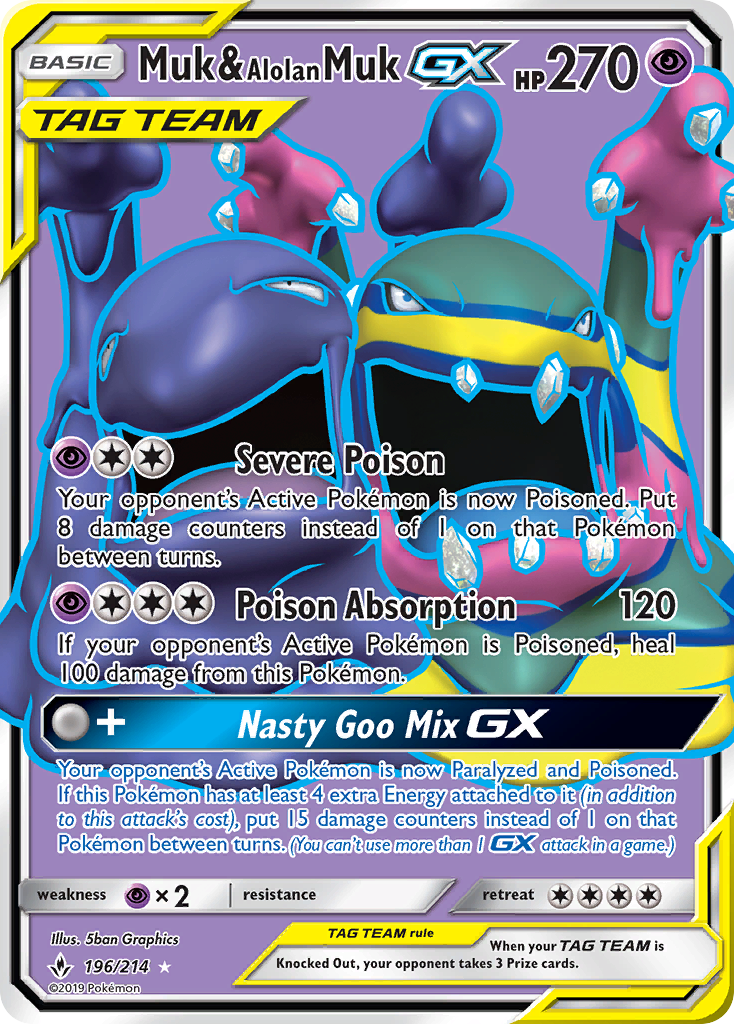 Muk & Alolan Muk GX (196/214) [Sun & Moon: Unbroken Bonds] | Gam3 Escape