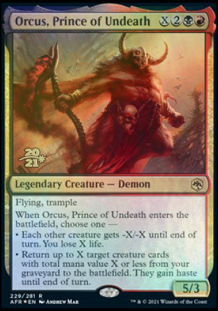 Orcus, Prince of Undeath [Dungeons & Dragons: Adventures in the Forgotten Realms Prerelease Promos] | Gam3 Escape
