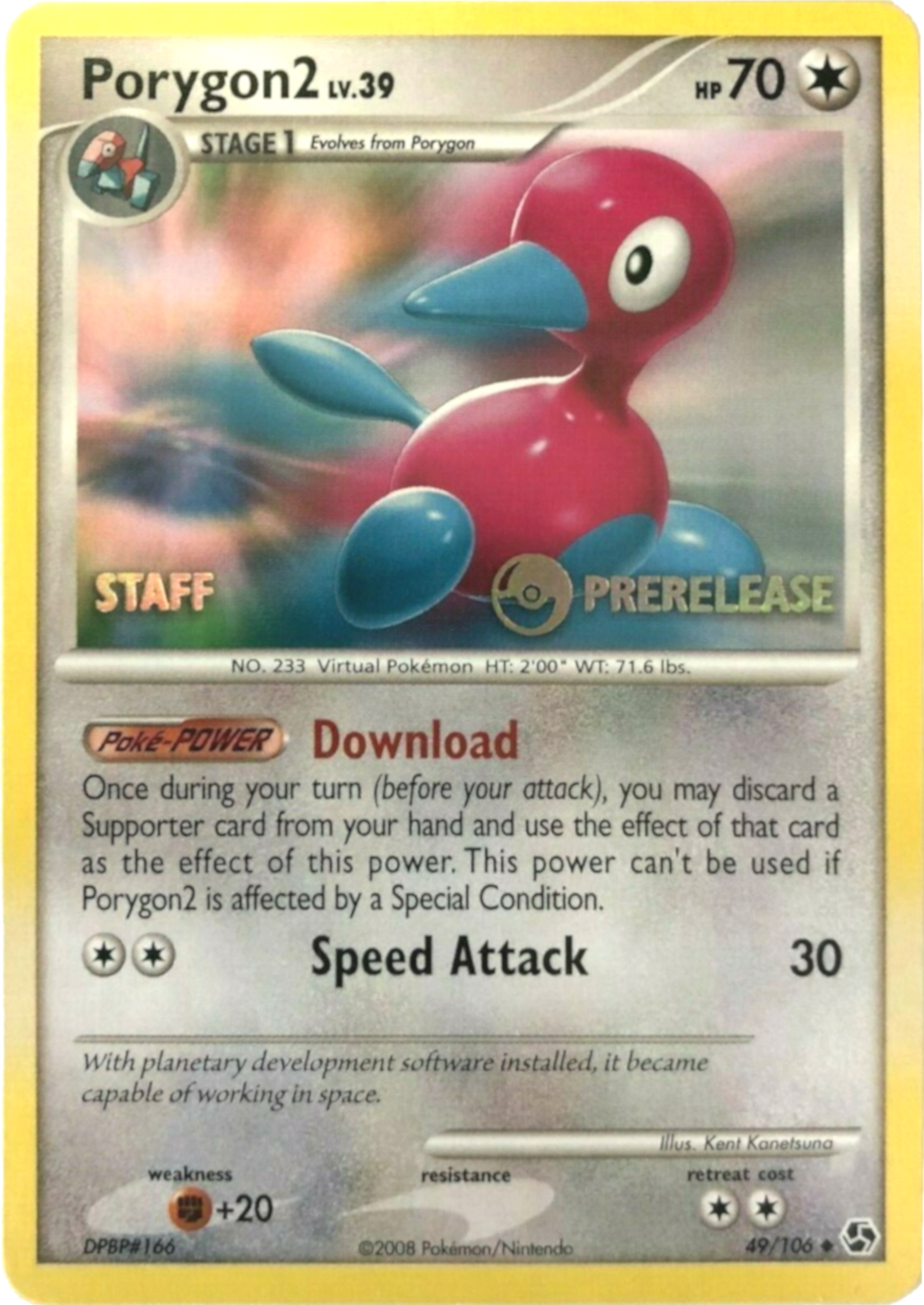 Porygon2 (49/106) (Staff Prerelease Promo) [Diamond & Pearl: Black Star Promos] | Gam3 Escape