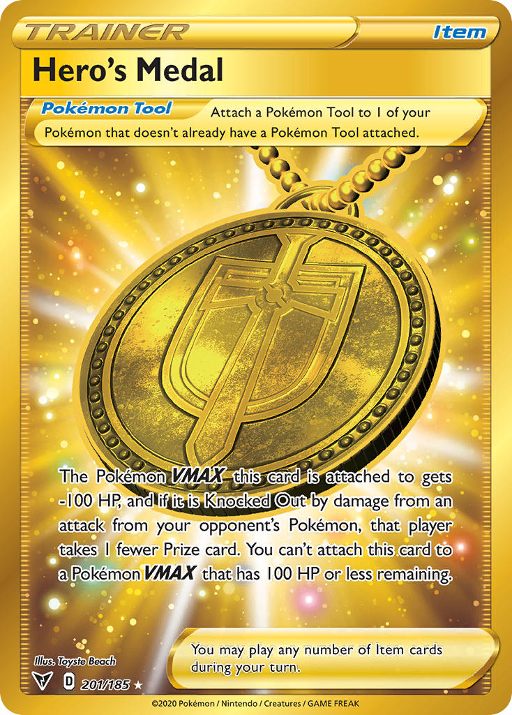 Hero's Medal (201/185) [Sword & Shield: Vivid Voltage] | Gam3 Escape