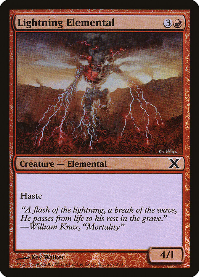 Lightning Elemental (Premium Foil) [Tenth Edition] | Gam3 Escape