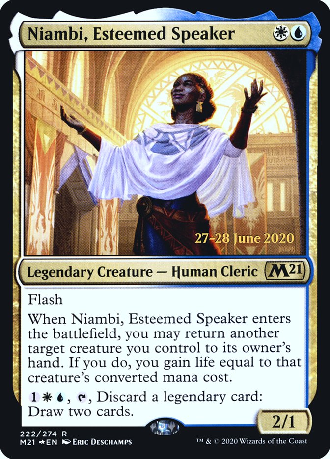 Niambi, Esteemed Speaker  [Core Set 2021 Prerelease Promos] | Gam3 Escape