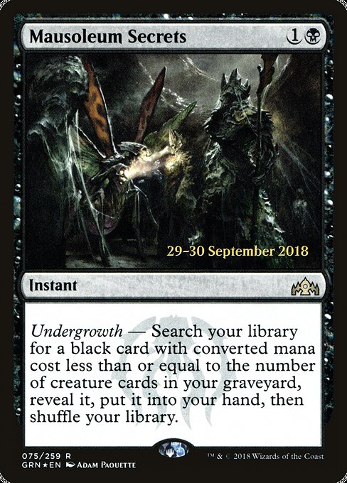 Mausoleum Secrets [Guilds of Ravnica Promos] | Gam3 Escape