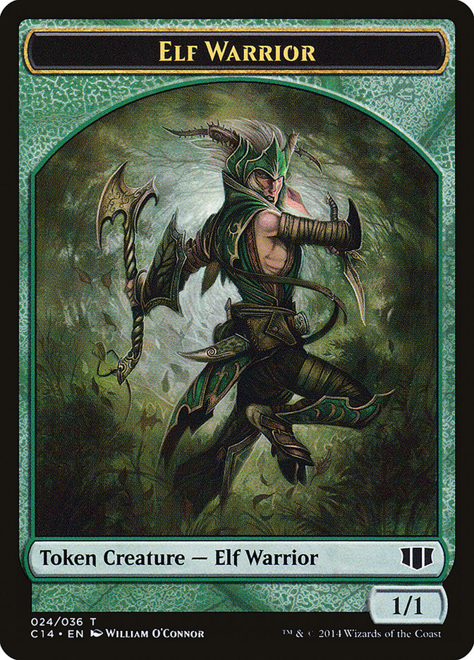 Elephant // Elf Warrior Double-sided Token [Commander 2014 Tokens] | Gam3 Escape