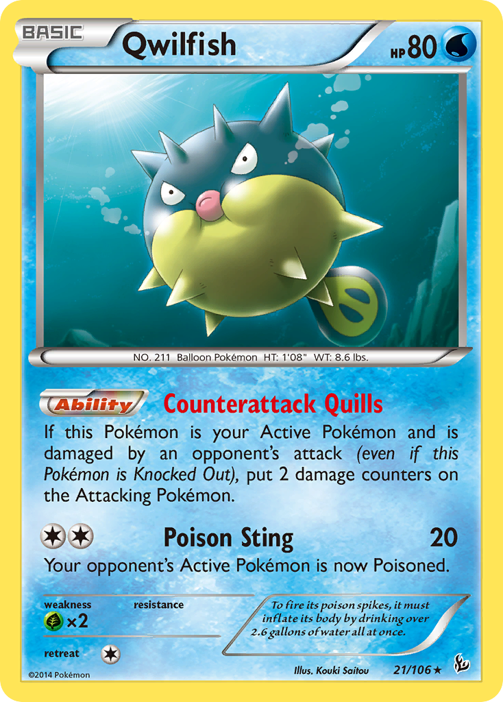 Qwilfish (21/106) [XY: Flashfire] | Gam3 Escape