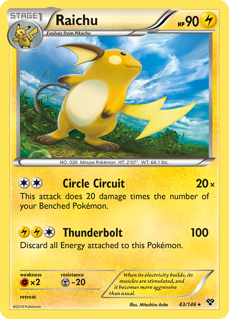 Raichu (43/146) [XY: Base Set] | Gam3 Escape