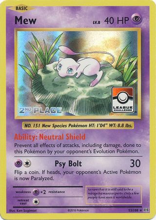 Mew (53/108) (League Promo 2nd Place) [XY: Evolutions] | Gam3 Escape