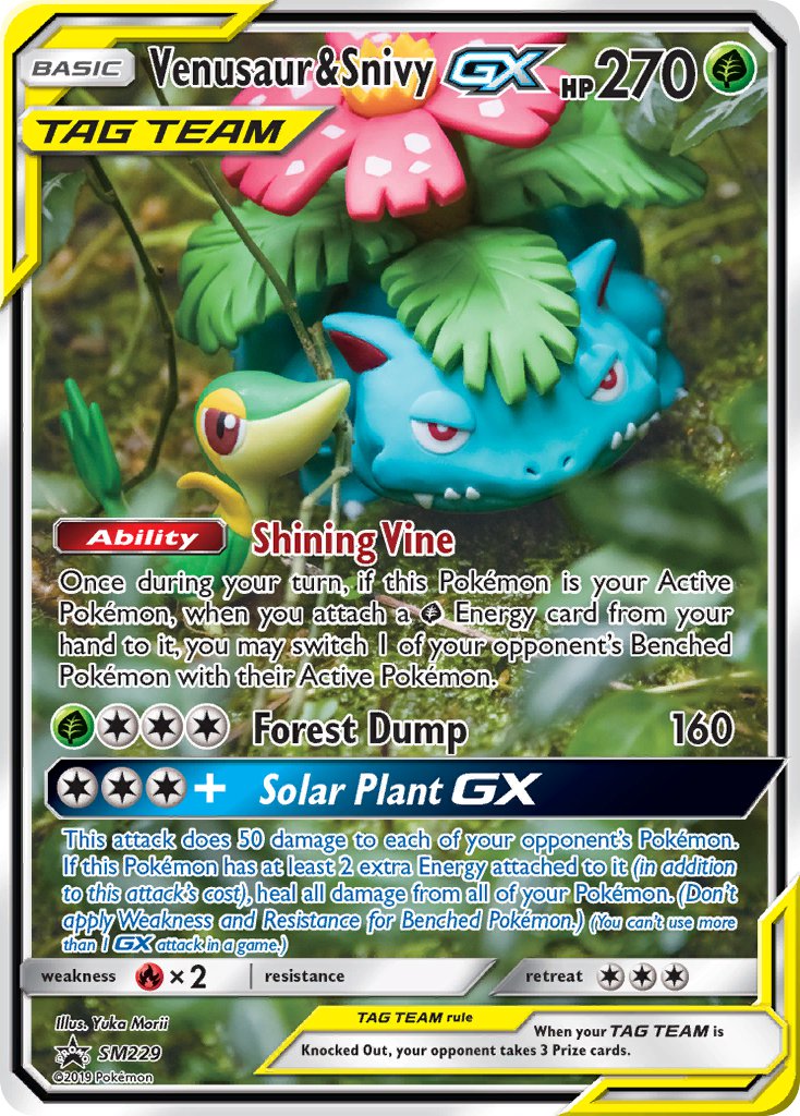 Venusaur & Snivy GX (SM229) [Sun & Moon: Black Star Promos] | Gam3 Escape