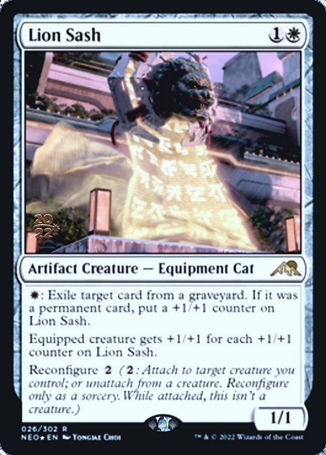 Lion Sash [Kamigawa: Neon Dynasty Prerelease Promos] | Gam3 Escape