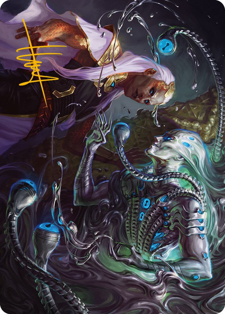 Mirage Mockery Art Card (Gold-Stamped Signature) [Phyrexia: All Will Be One Art Series] | Gam3 Escape