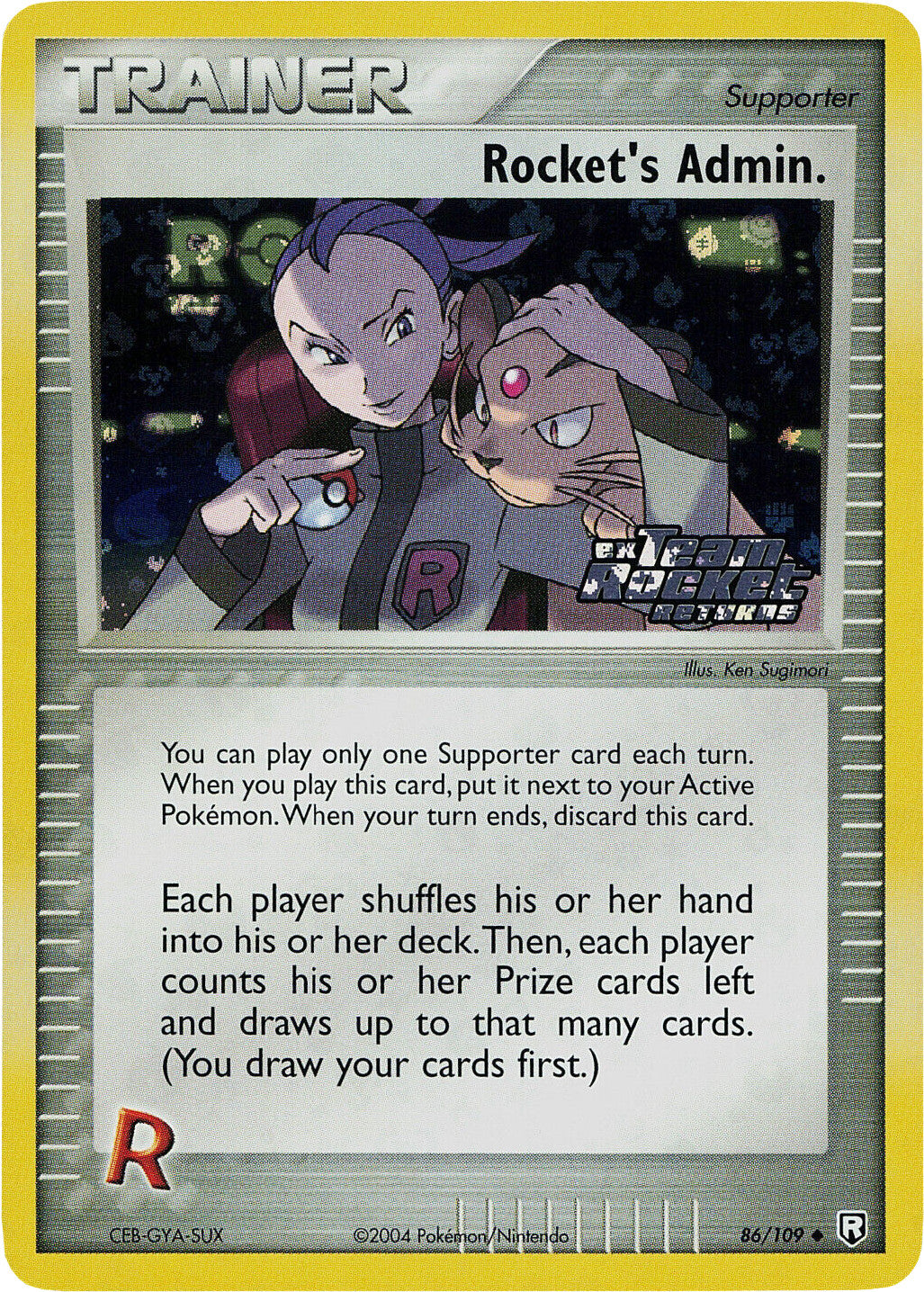 Rocket's Admin. (86/109) (Stamped) [EX: Team Rocket Returns] | Gam3 Escape