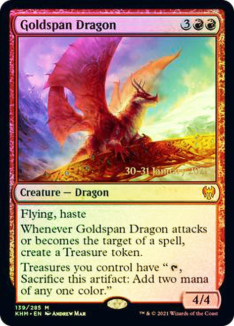 Goldspan Dragon  [Kaldheim Prerelease Promos] | Gam3 Escape