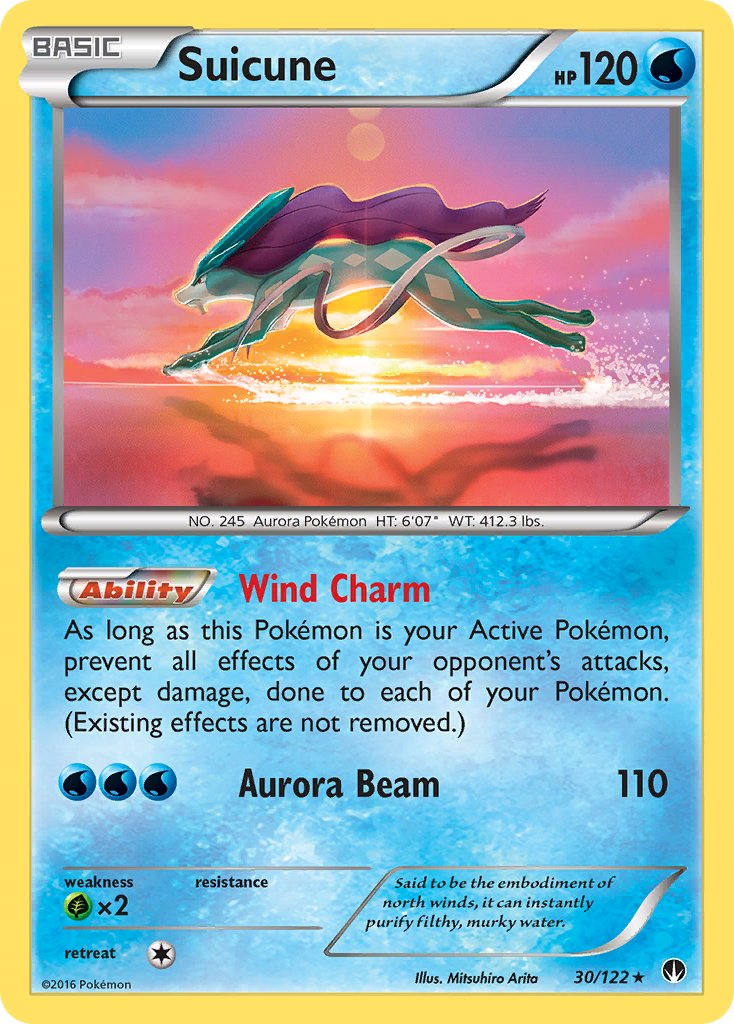 Suicune (30/122) (Cosmos Holo) (Blister Exclusive) [XY: BREAKpoint] | Gam3 Escape