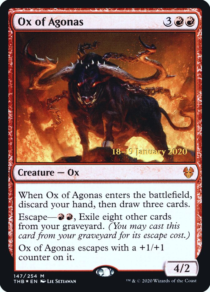 Ox of Agonas [Theros Beyond Death Prerelease Promos] | Gam3 Escape