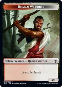 Human Warrior // Food (17) Double-sided Token [Throne of Eldraine Tokens] | Gam3 Escape