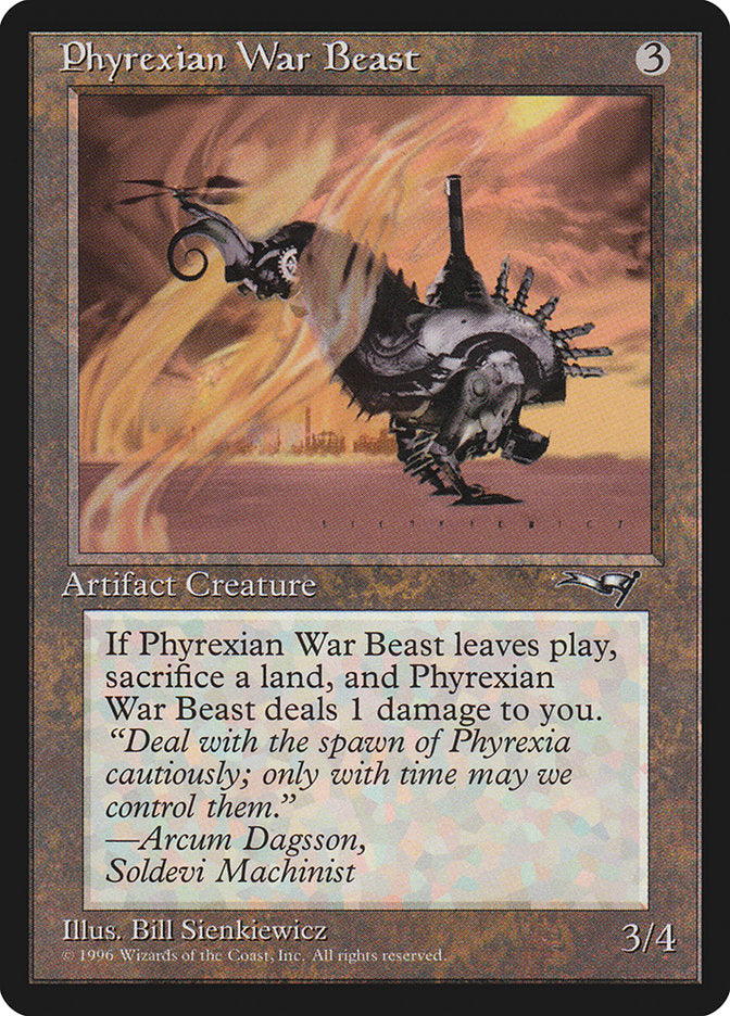 Phyrexian War Beast (Signature on Right) [Alliances] | Gam3 Escape