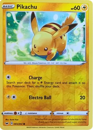 Pikachu (065/202) (Reverse Cosmos Holo) [Sword & Shield: Base Set] | Gam3 Escape