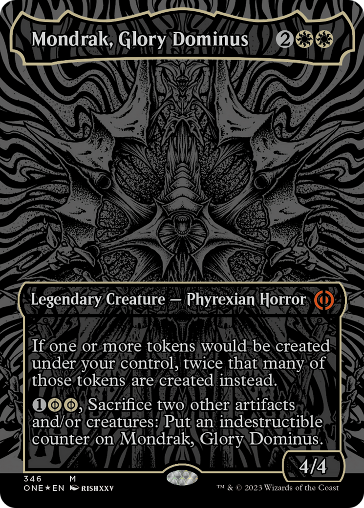 Mondrak, Glory Dominus (Oil Slick Raised Foil) [Phyrexia: All Will Be One] | Gam3 Escape