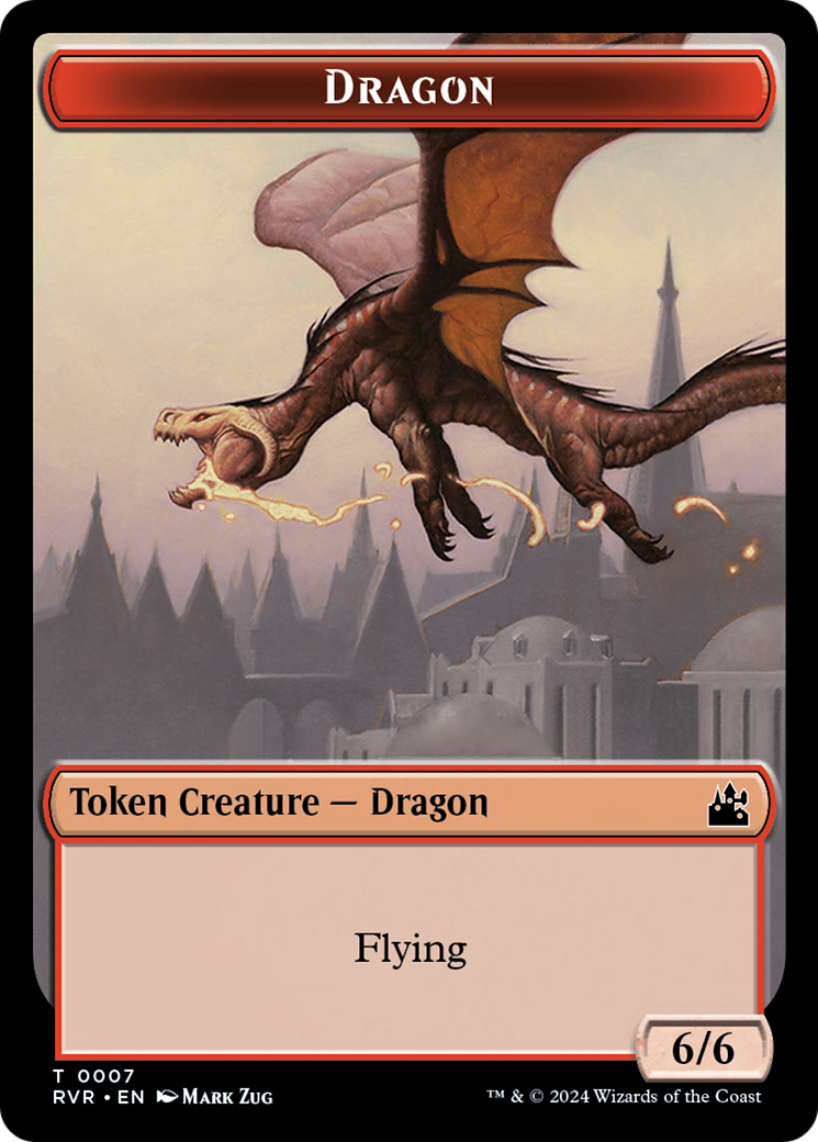 Spirit (0018) // Dragon Double-Sided Token [Ravnica Remastered Tokens] | Gam3 Escape