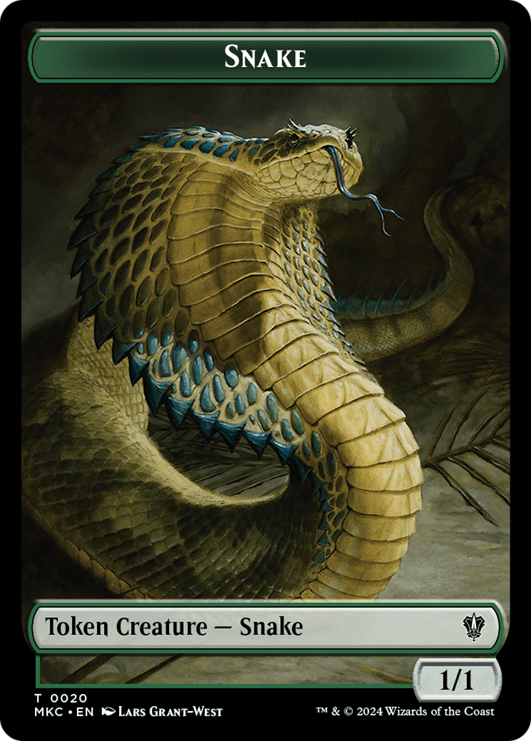 Snake // Morph Double-Sided Token [Murders at Karlov Manor Commander Tokens] | Gam3 Escape