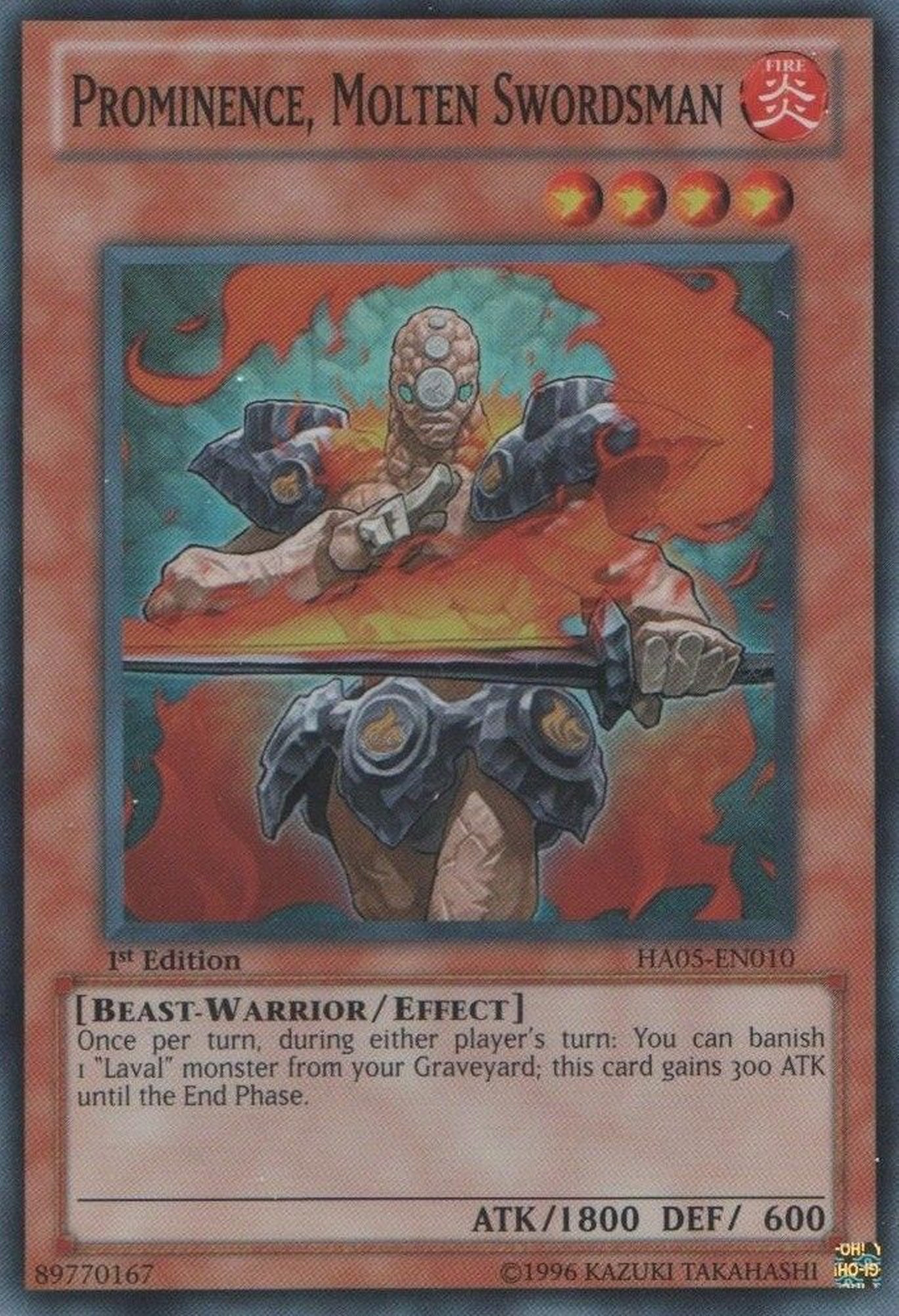 Prominence, Molten Swordsman [HA05-EN010] Super Rare | Gam3 Escape