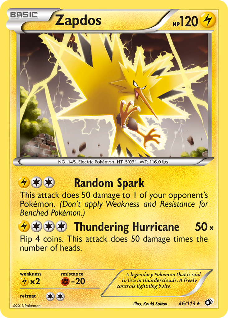 Zapdos (46/113) (Theme Deck Exclusive) [Black & White: Legendary Treasures] | Gam3 Escape