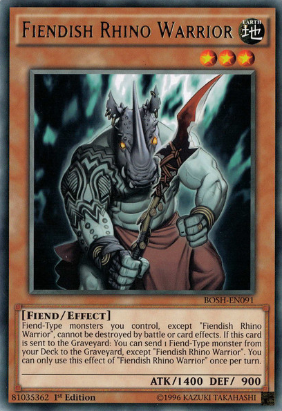 Fiendish Rhino Warrior [BOSH-EN091] Rare | Gam3 Escape