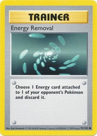 Energy Removal (92/102) [Base Set Shadowless Unlimited] | Gam3 Escape