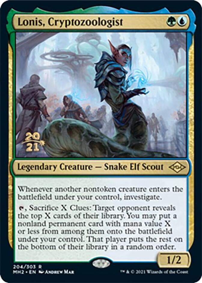 Lonis, Cryptozoologist [Modern Horizons 2 Prerelease Promos] | Gam3 Escape