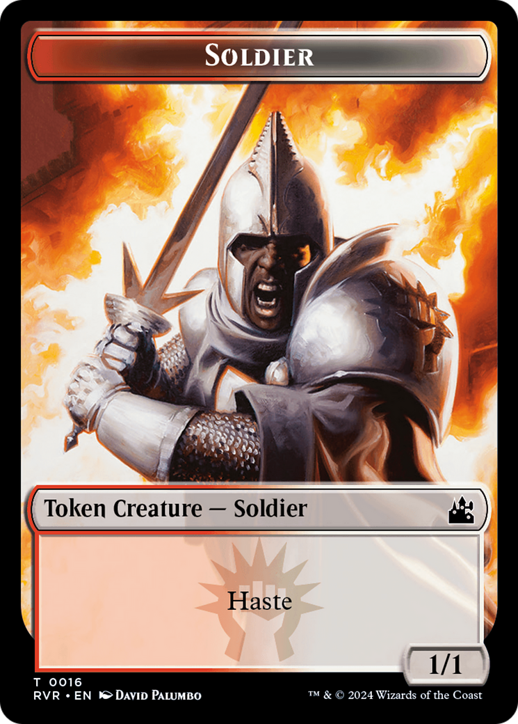 Spirit (0018) // Soldier Double-Sided Token [Ravnica Remastered Tokens] | Gam3 Escape