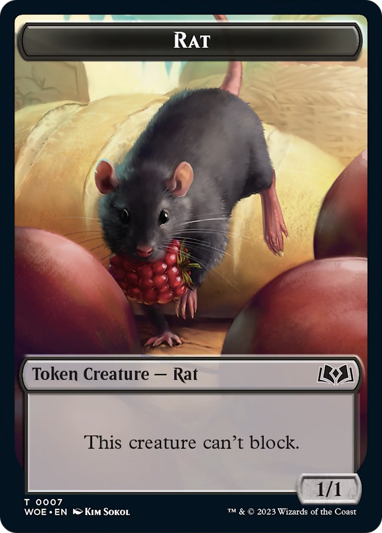 Rat // Food (0012) Double-Sided Token [Wilds of Eldraine Tokens] | Gam3 Escape