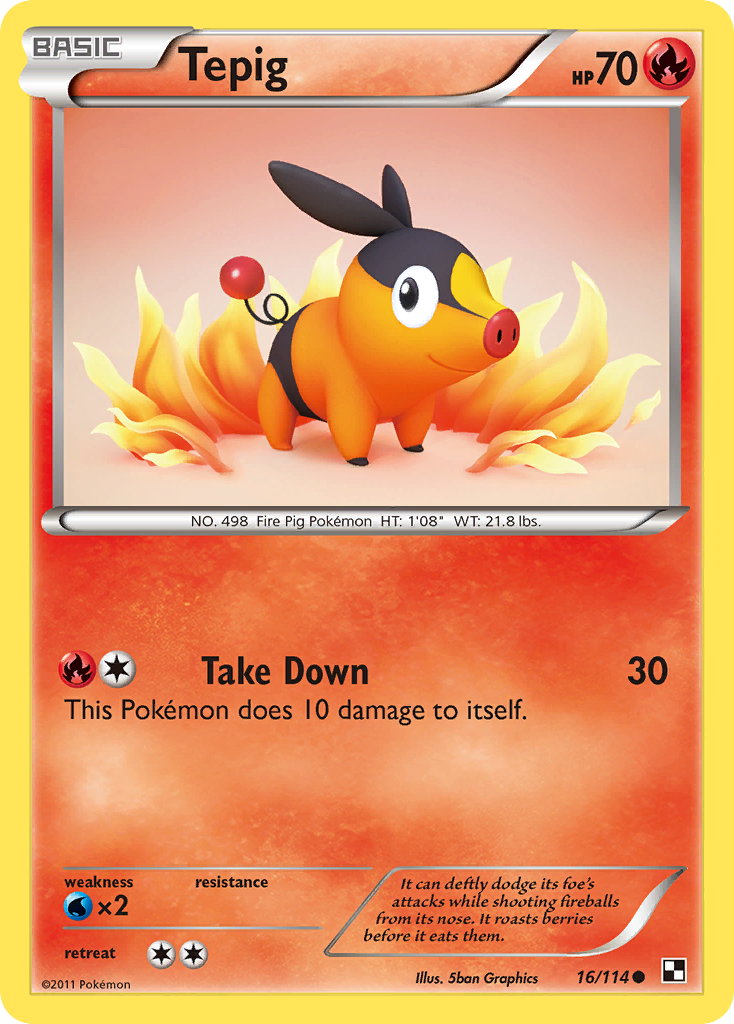 Tepig (16/114) [Black & White: Base Set] | Gam3 Escape