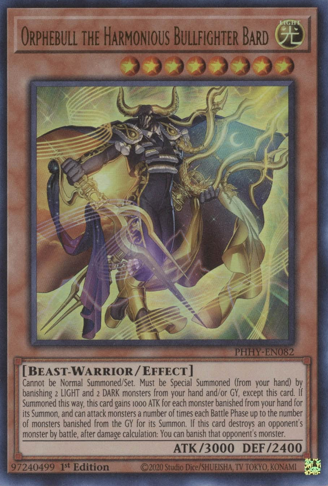 Orphebull the Harmonious Bullfighter Bard [PHHY-EN082] Ultra Rare | Gam3 Escape