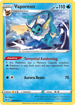 Vaporeon (030/185) [Sword & Shield: Vivid Voltage] | Gam3 Escape