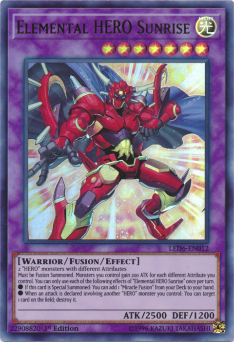 Elemental Hero Sunrise [LED6-EN012] Ultra Rare | Gam3 Escape