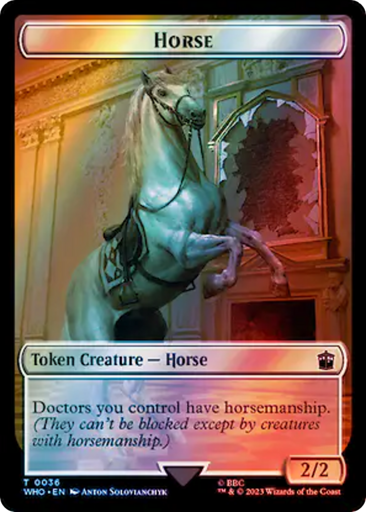 Horse // Clue (0053) Double-Sided Token (Surge Foil) [Doctor Who Tokens] | Gam3 Escape