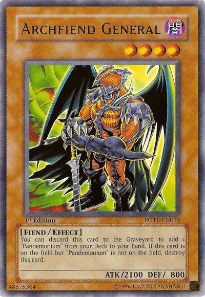 Archfiend General [FOTB-EN019] Rare | Gam3 Escape