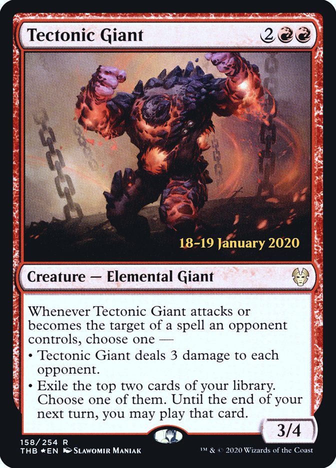 Tectonic Giant [Theros Beyond Death Prerelease Promos] | Gam3 Escape