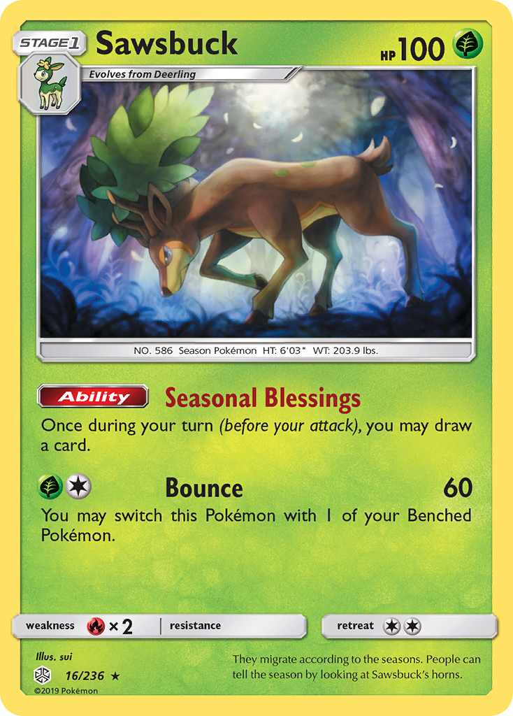 Sawsbuck (16/236) [Sun & Moon: Cosmic Eclipse] | Gam3 Escape