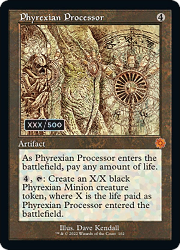 Phyrexian Processor (Retro Schematic) (Serial Numbered) [The Brothers' War Retro Artifacts] | Gam3 Escape