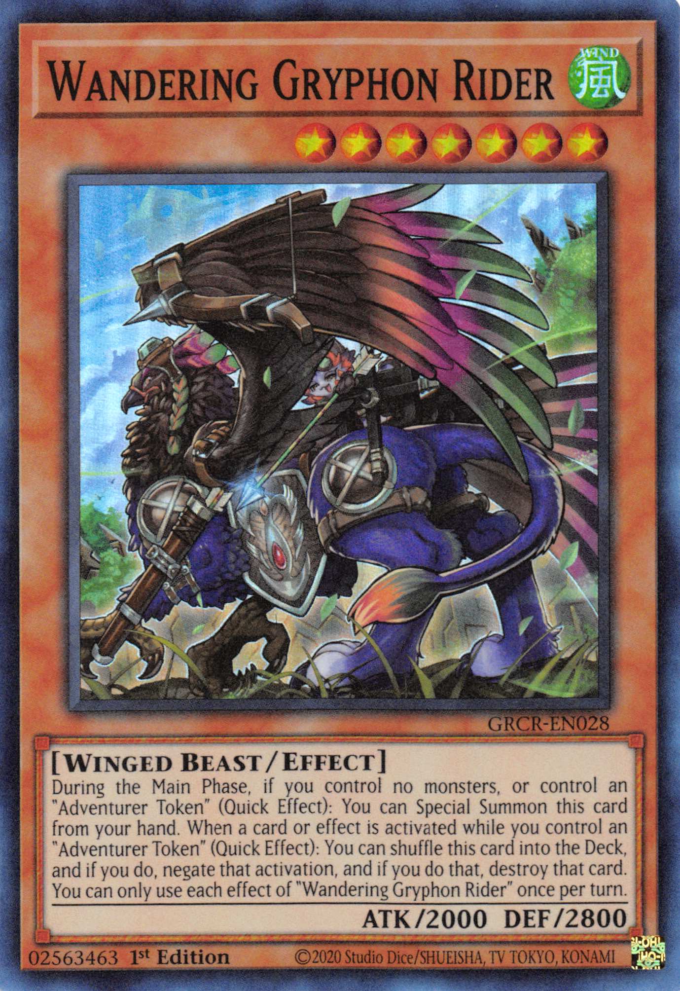 Wandering Gryphon Rider [GRCR-EN028] Super Rare | Gam3 Escape