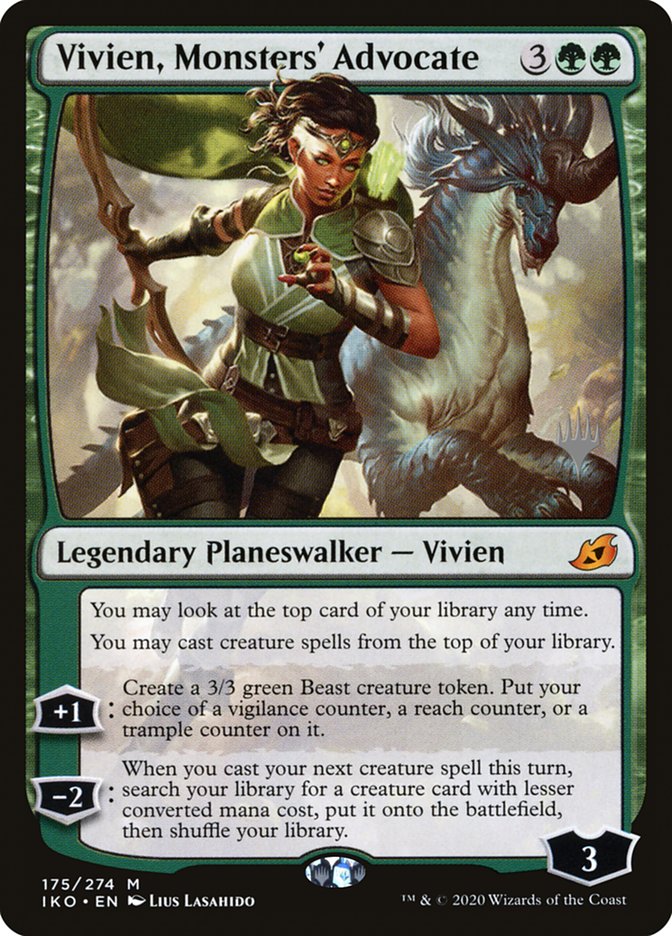 Vivien, Monsters' Advocate (Promo Pack) [Ikoria: Lair of Behemoths Promos] | Gam3 Escape