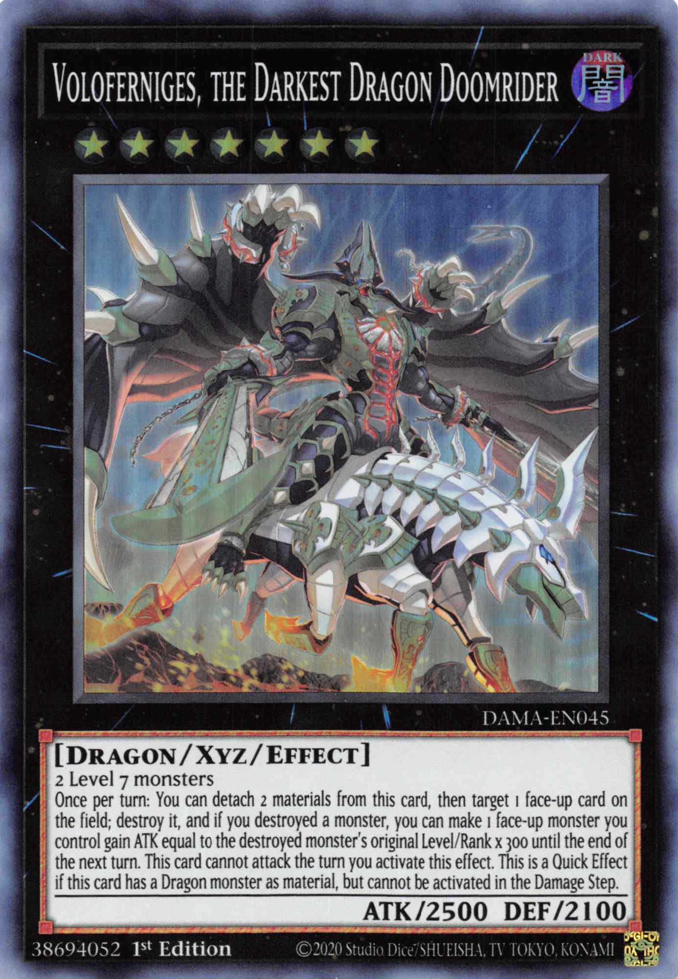 Voloferniges, the Darkest Dragon Doomrider [DAMA-EN045] Super Rare | Gam3 Escape