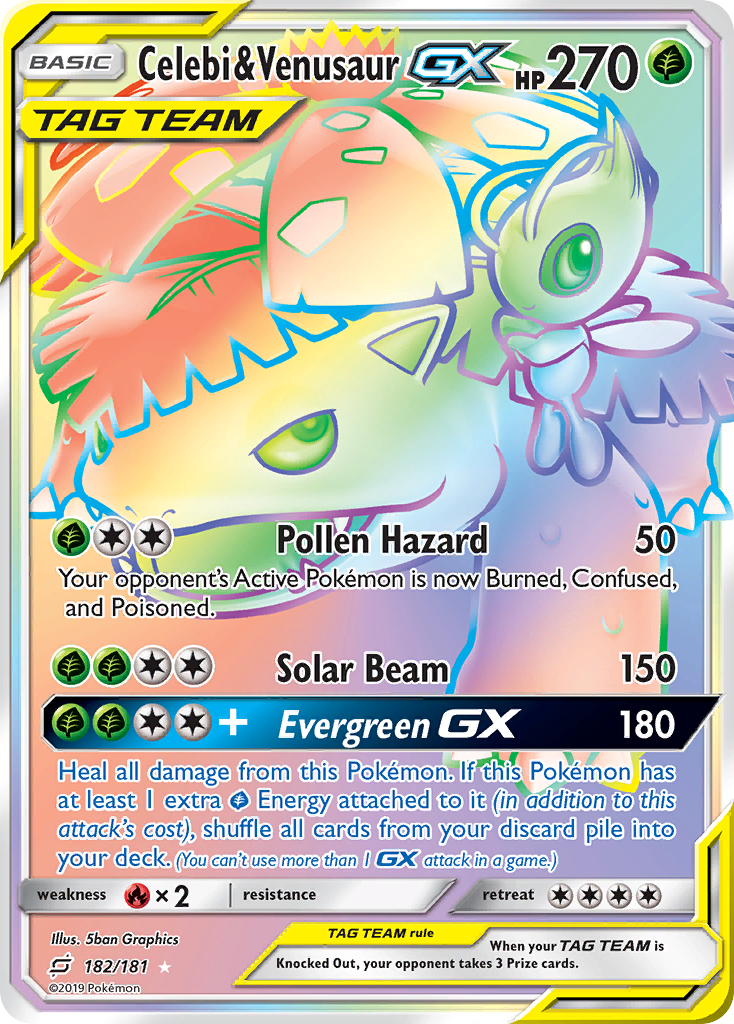 Celebi & Venusaur GX (182/181) [Sun & Moon: Team Up] | Gam3 Escape